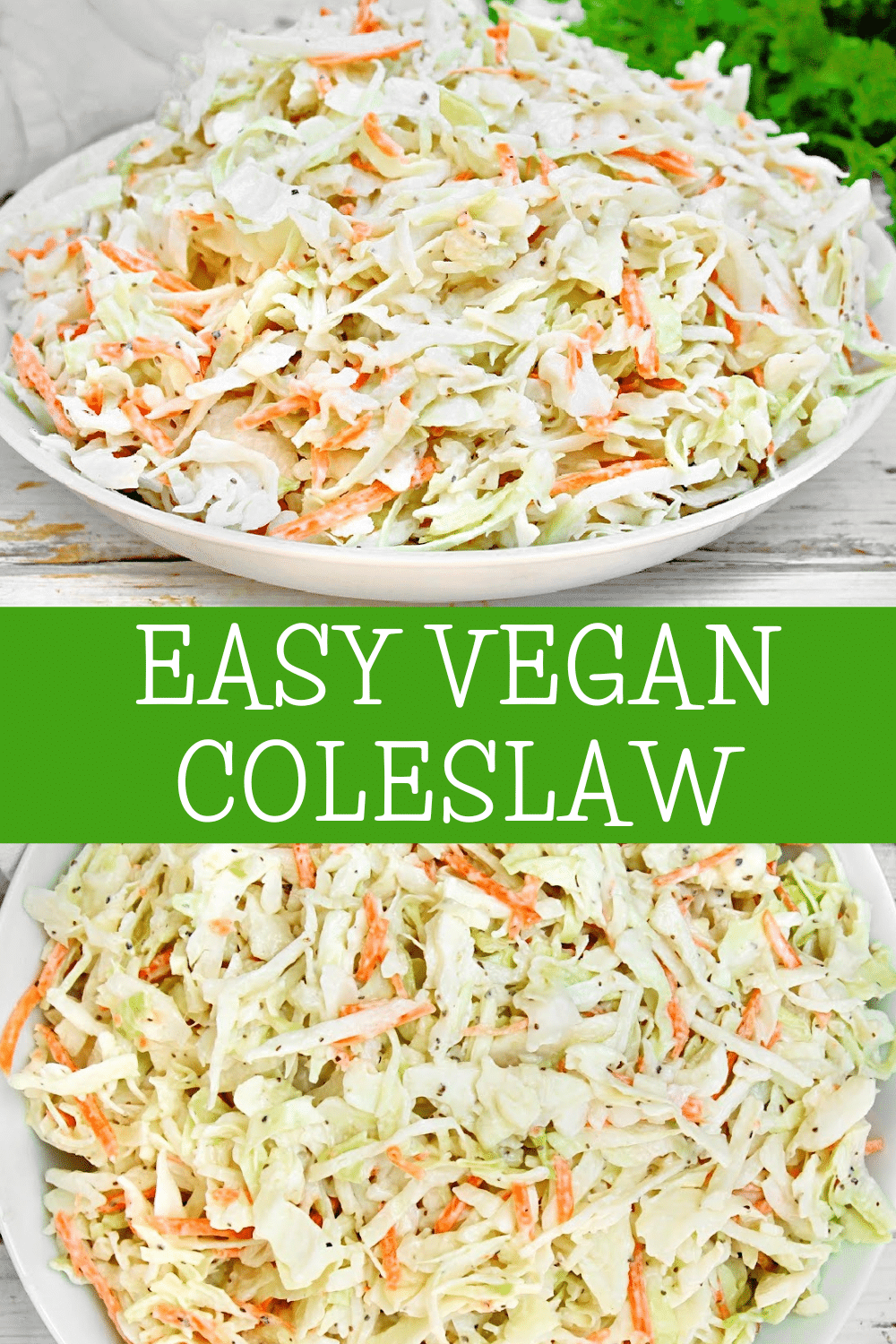 Easy Vegan Coleslaw ~ Perfect for summertime BBQs, picnics, and potlucks! via @thiswifecooks