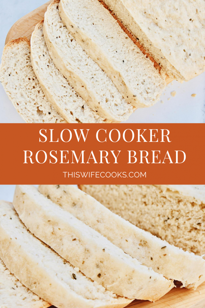 Slow Cooker Rosemary Bread ~ A savory, round loaf bread made with simple ingredients. Ready to serve in just 2.5 hours in the crockpot.