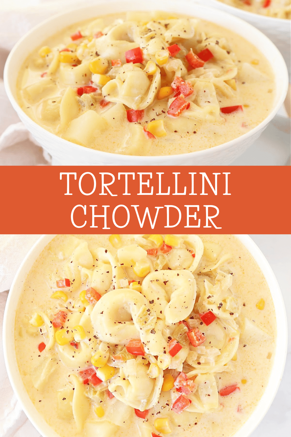 Vegetable Tortellini Chowder ~ Quick and hearty soup with tender vegetables, cheesy tortellini, and aromatic spices. Vegan or Vegetarian. via @thiswifecooks