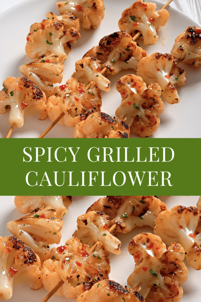 Grilled Cauliflower ~ Bite-sized cauliflower marinated in spices and grilled to perfection. Serve as a low carb main or side dish.