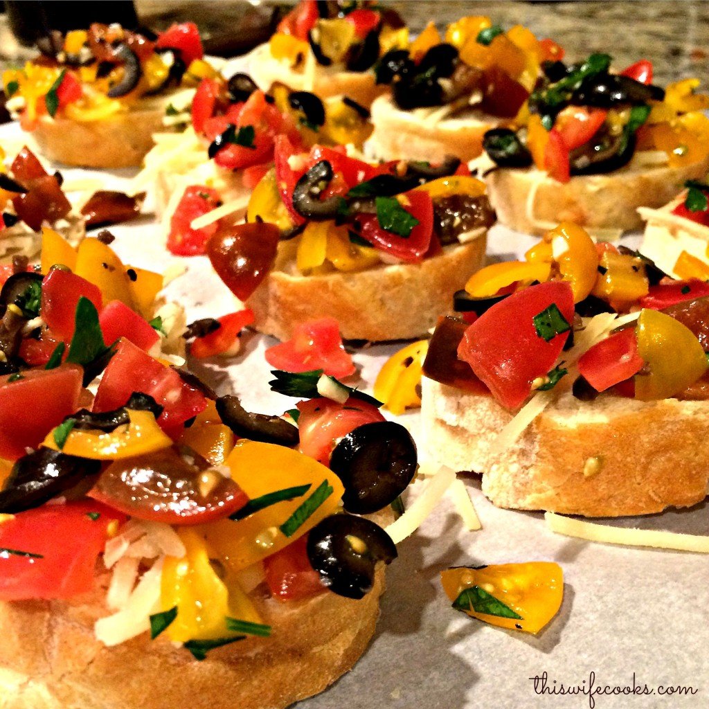 Baby Heirloom Tomato Bruschetta