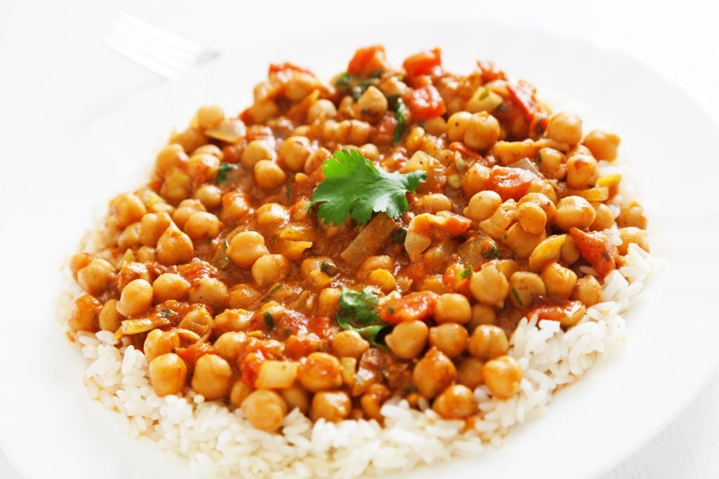 Chana Masala - This hearty and satisfying dish is ready in 30 minutes or less! Serve over Basmati rice with a side of naan bread.
