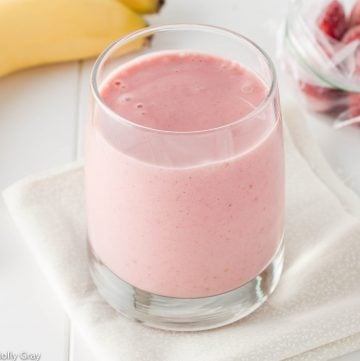 Dairy-Free Strawberry and Banana Smoothie - Three ingredient is all you need to whip up this dairy-free and vegan version of the classic smoothie favorite!