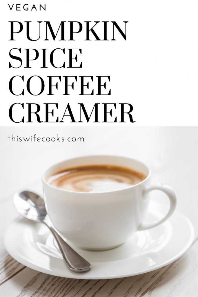 Dairy Free Pumpkin Spice Coffee Creamer - 5 ingredients and 5 minutes is all you need to whip up this flavorful coffee creamer!