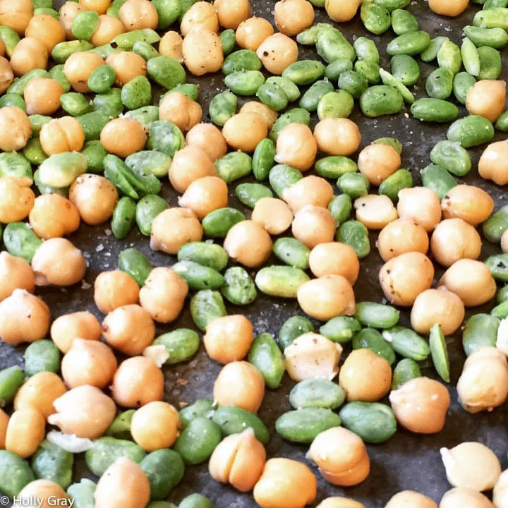 Roasted Chickpeas and Edamame ~ Loaded with plant-based protein and super simple to make!