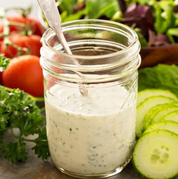 Easy Vegan Ranch Dressing - Six simple ingredients and all the classic ranch flavor you love in an easy to make dressing and dip.
