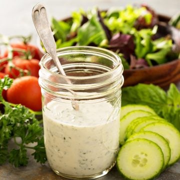Easy Vegan Ranch Dressing - Six simple ingredients and all the classic ranch flavor you love in an easy to make dressing and dip.