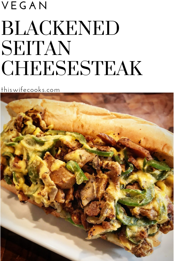 Blackened Seitan Philly Cheesesteak - Big, bold, & packed with robust flavor - this is a vegan cheesesteak experience worthy of the City of Brotherly Love! via @thiswifecooks