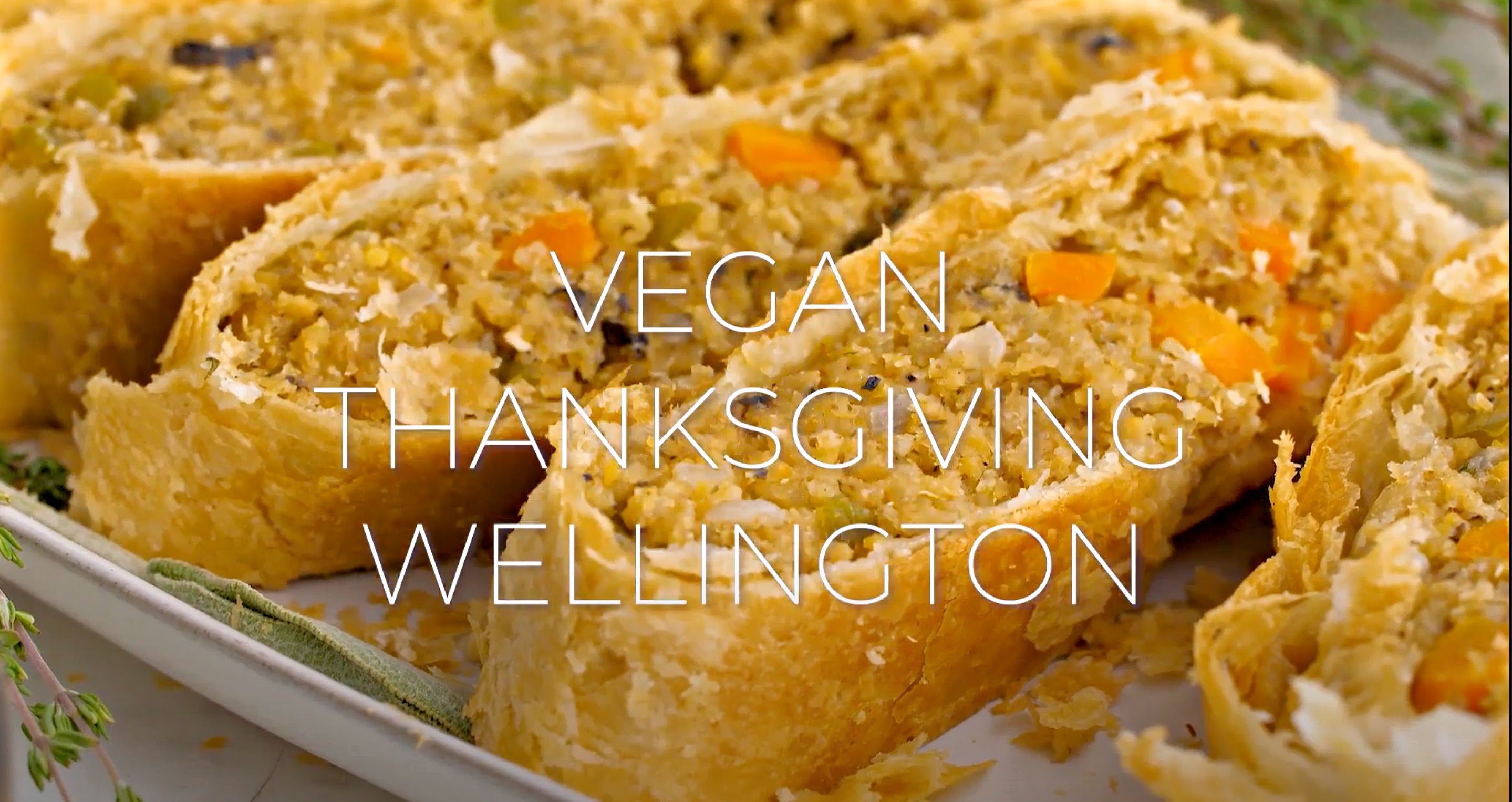 Vegan Thanksgiving Wellington - Loaded with savory quinoa, garbanzo beans, and veggies, then wrapped and baked in puff pastry.  via @thiswifecooks