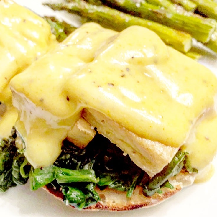 Vegan Tofu Benedict Florentine with Hollandaise Sauce - you're looking to seriously up your vegan brunch game or take your breakfast-for-dinner night to a whole other level, this is how it's done.