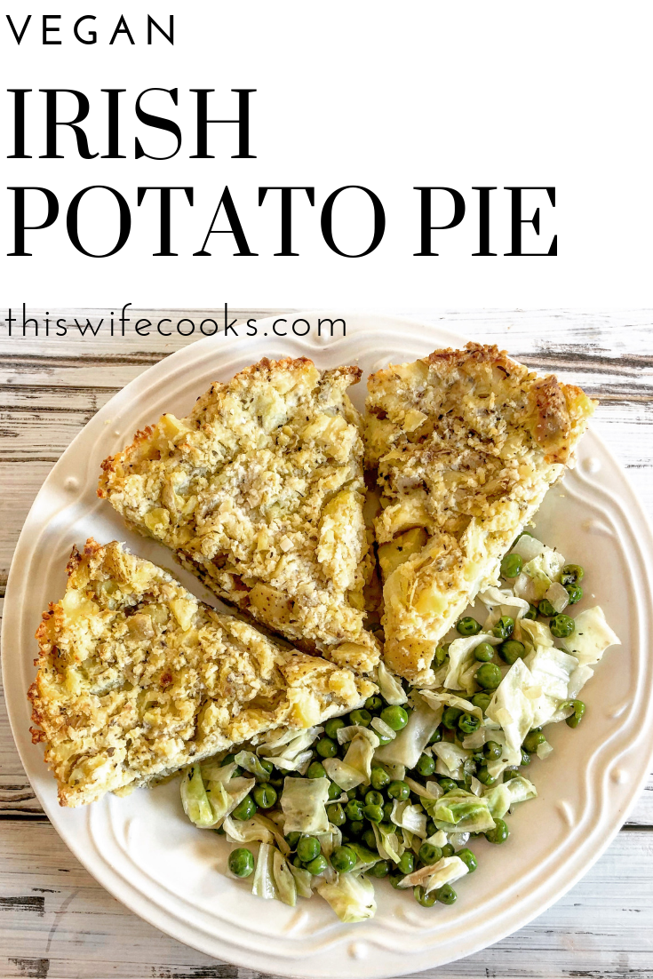Vegan Irish Potato Pie - Hearty, easy to make, ultra comforting, and the perfect addition to your St. Patrick's Day feast. via @thiswifecooks
