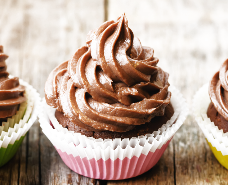 Vegan Chocolate Buttercream Frosting - Only 5 ingredients! If you're looking for an easy, classic, vegan chocolate buttercream frosting without eggs or dairy,  you've found it!