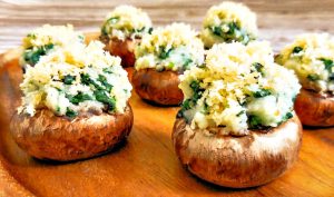 Vegan Spinach Mashed Potato Stuffed Mushrooms | thiswifecooks.com
