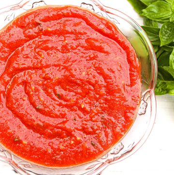 Easy Classic Marinara Sauce - Only a handful of simple ingredients needed for this easy classic sauce - Ready in about 15 minutes - Knocks the socks off store bought marinara any day!