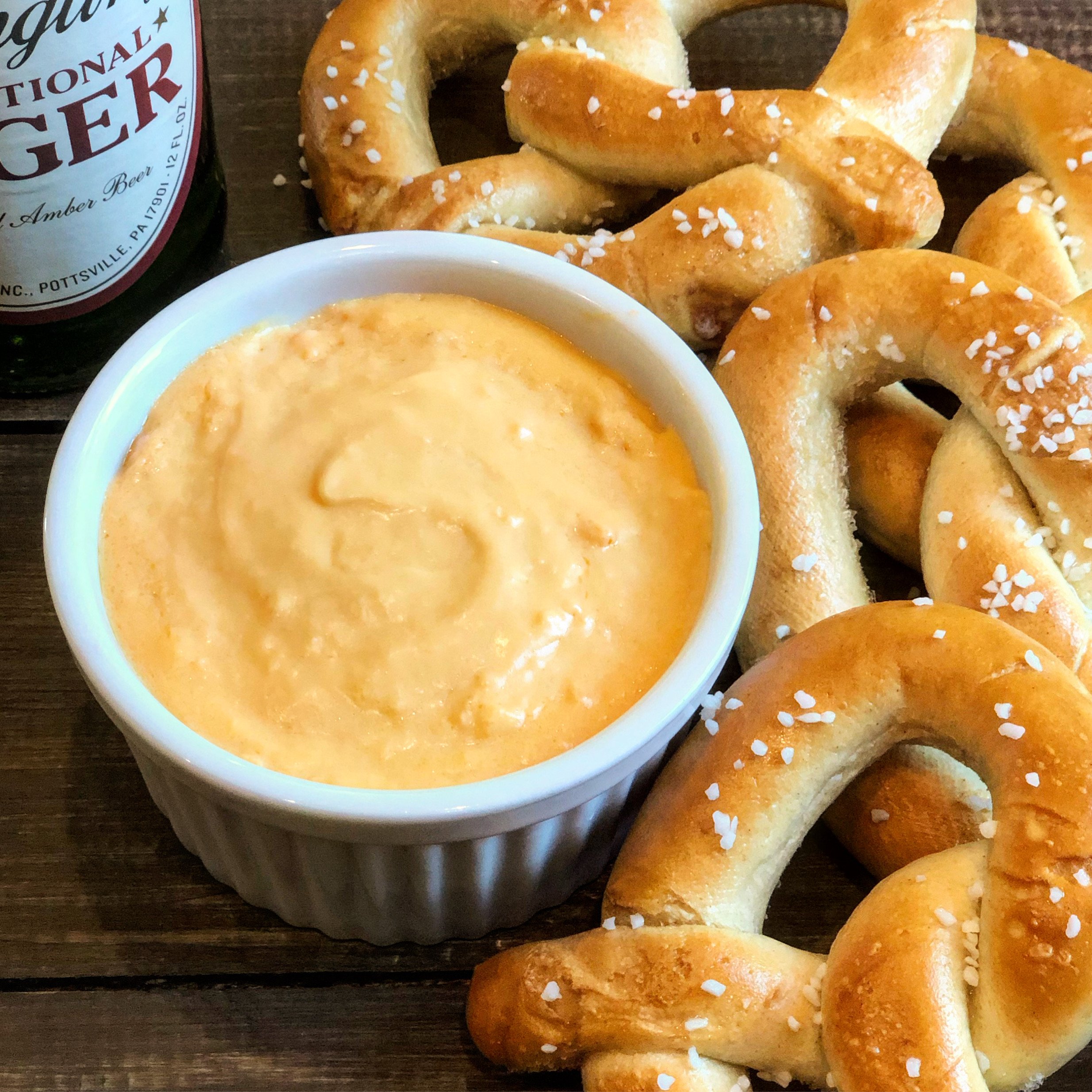 Vegan Pub Style Beer Cheese Dip - All the classic beer cheese flavor you know and love in a quick and easy vegan dip! via @thiswifecooks