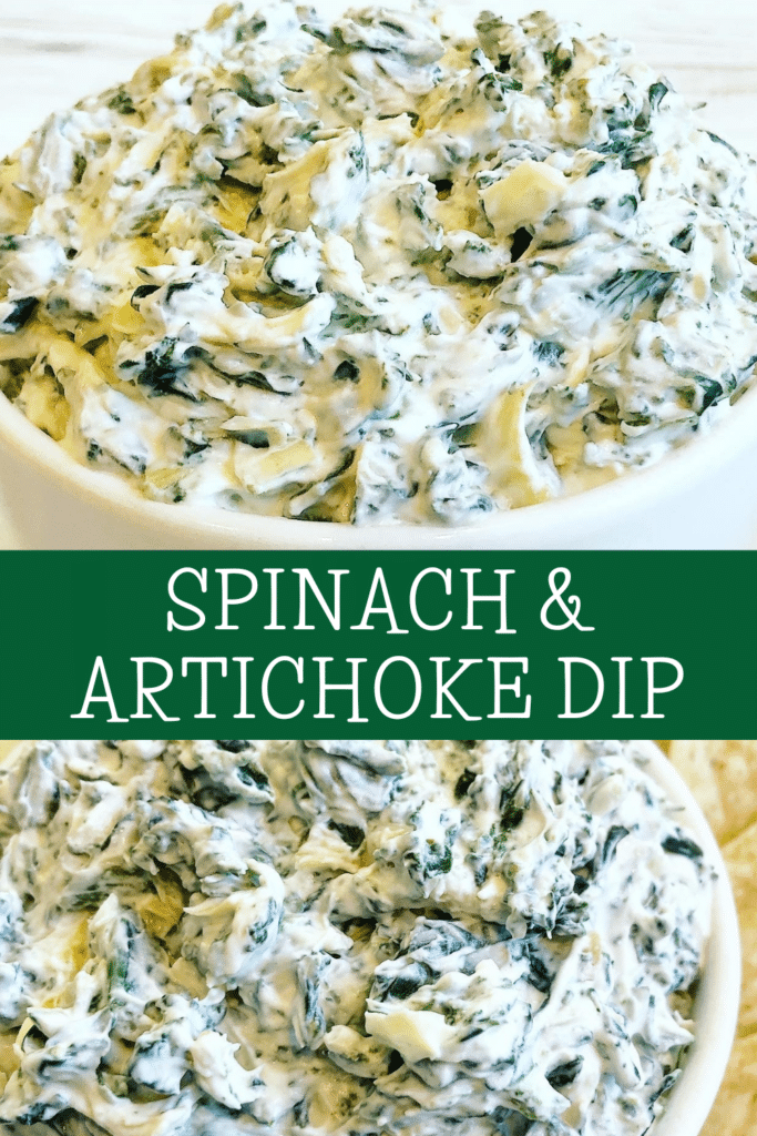 5-Ingredient Spinach and Artichoke Dip - A classic make-ahead spinach and artichoke dip, perfect for holidays, potlucks, and parties!