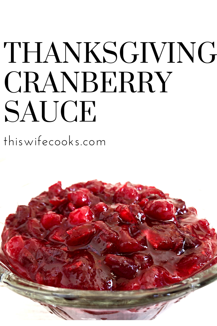 Thanksgiving Cranberry Sauce - A classic cranberry sauce, rich with the seasonal flavors of fresh cranberries, orange, and allspice; the perfect addition to your Thanksgiving menu! via @thiswifecooks