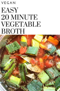 Easy 20 Minute Vegetable Broth | Yields 1 quart.