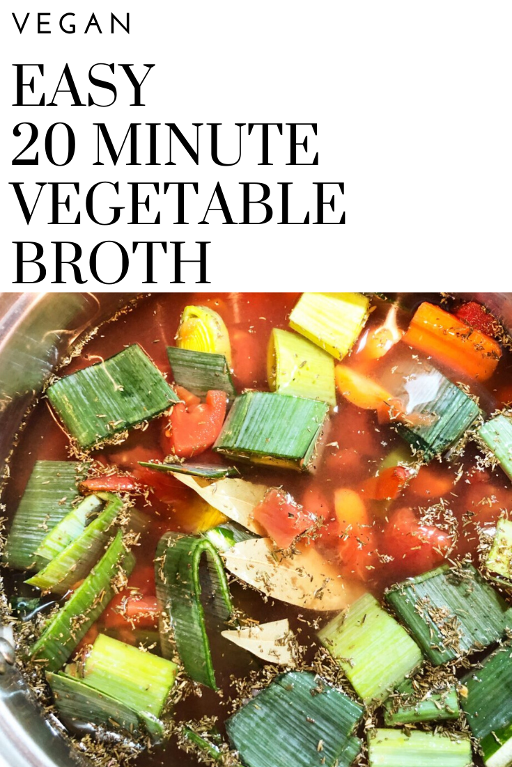 Easy 20 Minute Vegetable Broth - This rich, fragrant, easy to make homemade vegetable broth is an excellent base for soups and also works to boost the flavor in risottos, pastas, and casseroles. via @thiswifecooks