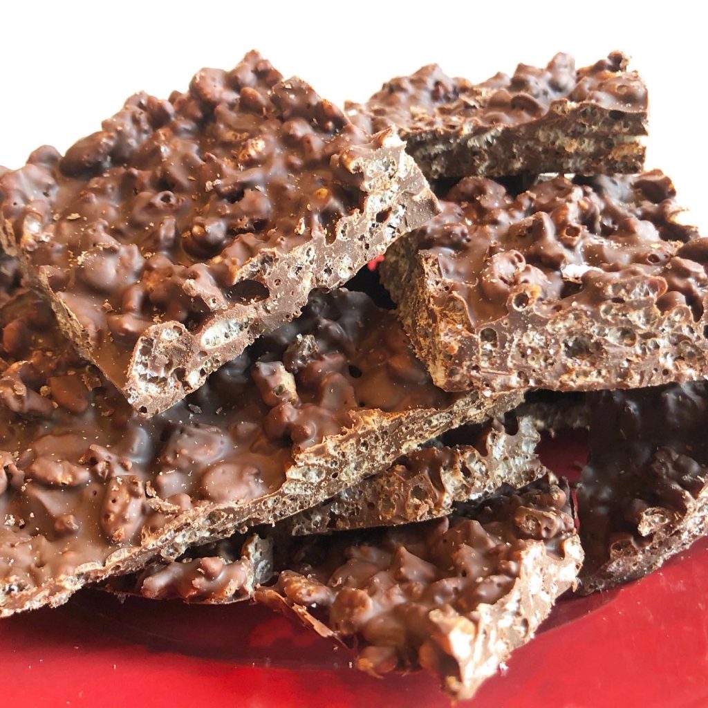 Vegan Chocolate Crunch Bars - Super quick & always popular! Perfect for holidays, class parties or any time you're craving a sweet & simple candy treat.