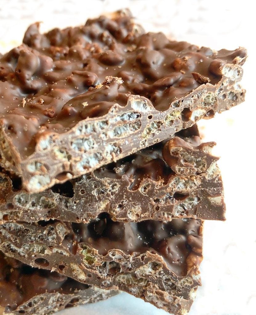 Vegan Chocolate Crunch Bars - Super quick & always popular! Perfect for holidays, class parties or any time you're craving a sweet & simple candy treat.