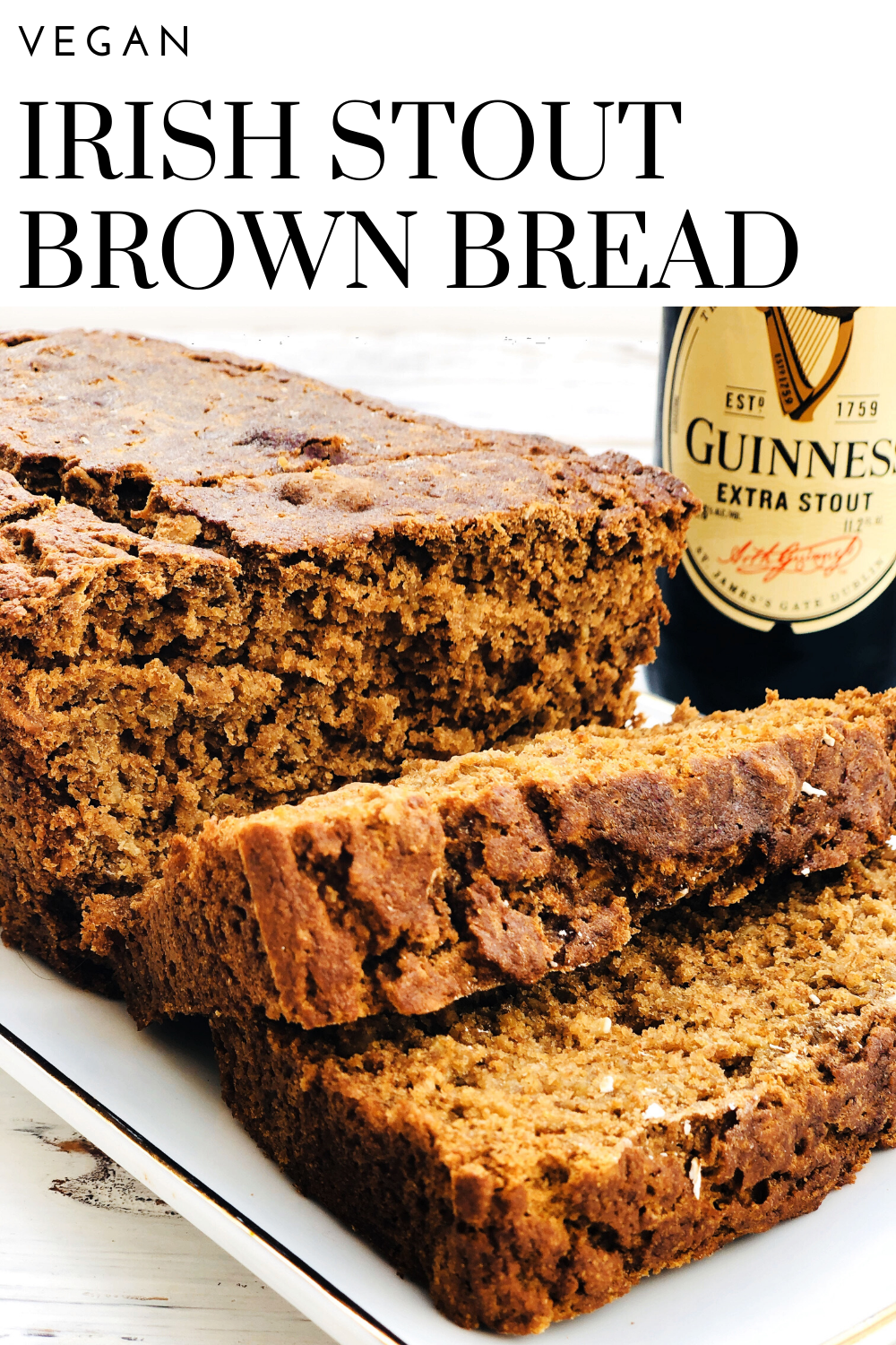 Vegan Irish Stout Brown Bread - This hearty, earthy, and rustic no-knead loaf bread is the perfect addition to your St. Patrick's Day feast! via @thiswifecooks