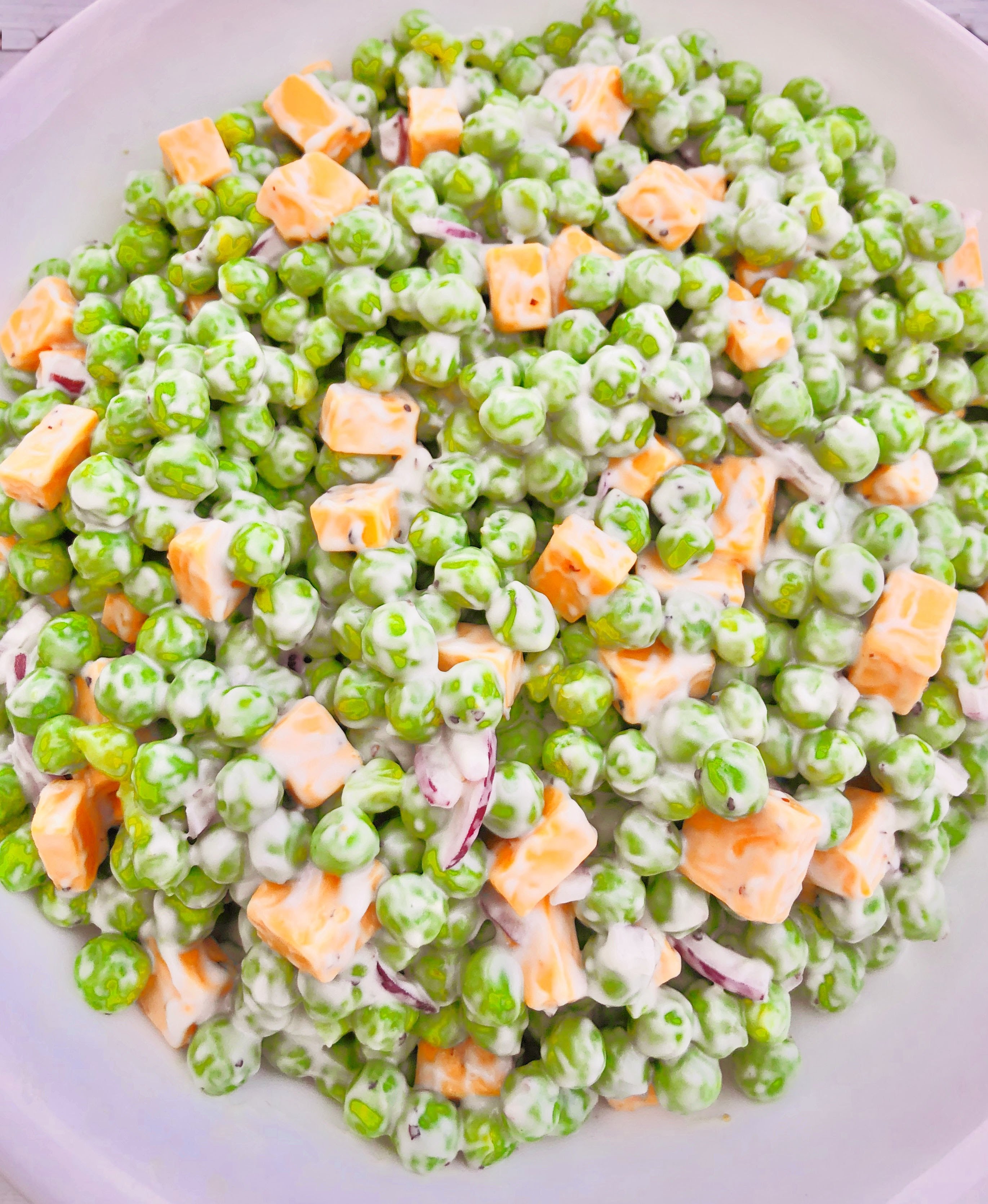 Green Pea and Cheddar Salad Vegan This Wife Cooks