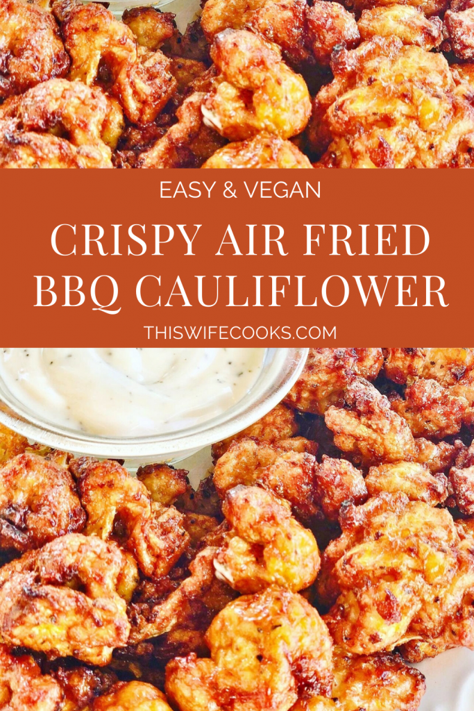 BBQ Cauliflower Bites - Crisp & delicious, finger-licking sticky, air fried BBQ cauliflower - perfect as a party snack, side dish, or entree. Six simple ingredients!