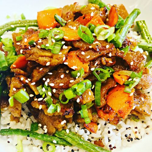 Apricot Glazed Seitan Rice Bowls Vegan Recipe This Wife Cooks