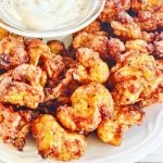 BBQ Cauliflower Bites - Crisp & delicious, finger-licking sticky, air fried BBQ cauliflower - perfect as a party snack, side dish, or entree. Six simple ingredients!