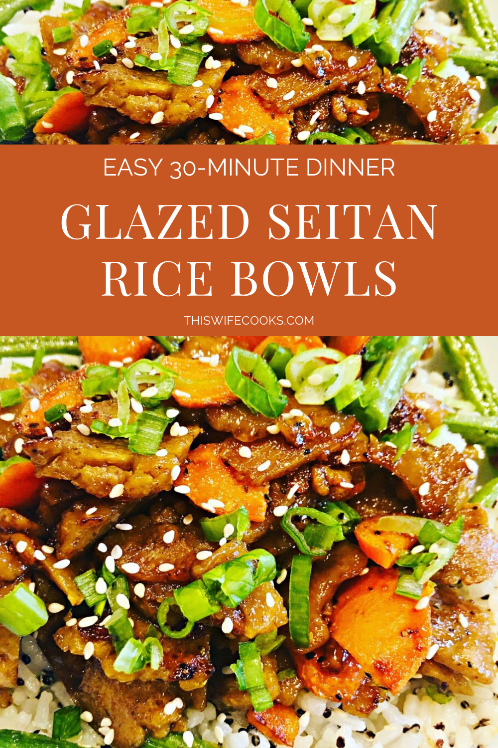 Apricot Glazed Seitan Rice Bowls - An easy and flavorful plant-based dinner that you can have on the table in about 30 minutes!

#seitanrecipes #vegandinnereasy #vegatarianricebowl #thiswifecooksrecipes #easydinnerrecipes #veganricebowl via @thiswifecooks