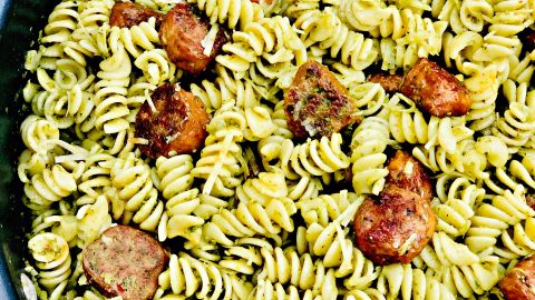 Vegan Italian Sausage Pesto Zoodles — thekathyfeed