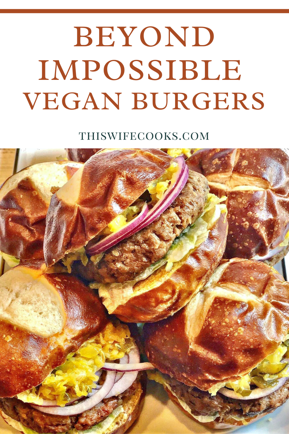 Beyond Impossible Vegan Burgers and Sliders - This recipe yields 6 thick pub-style burgers or 12 hearty sliders. Perfect for cookouts or tailgating, these 100% plant-based burgers will satisfy even the most hardcore carnivores in the crowd. via @thiswifecooks