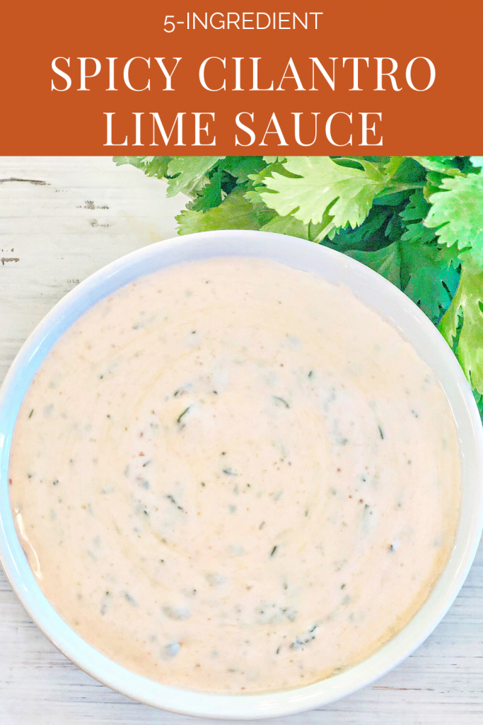 Only five simple ingredients and about 5 minutes are all you need. This creamy and delicious dressing is perfect for drizzling over tacos, enchiladas, salads, burrito bowls, and even makes a great dip for chips, too! | thiswifecooks.com