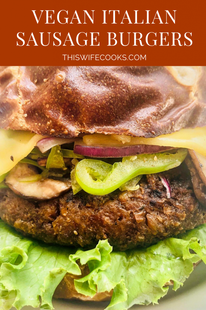 Vegan Sausage Burgers ~ Sausage burgers made with a blend of meatless ground beef, spicy sausage & seasonings. These robust burgers will wow even the most skeptical meat-eaters!