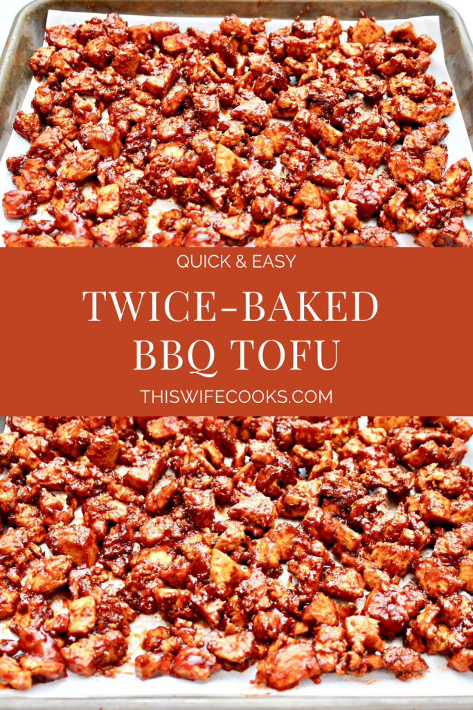 Twice-Baked BBQ Tofu ~ Bite-size-pieces of tofu seasoned and baked with a blend of smoky spices get taken a step further with an added layer of BBQ sauce. A second round in the oven results in sticky sweet and perfectly caramelized BBQ tofu.