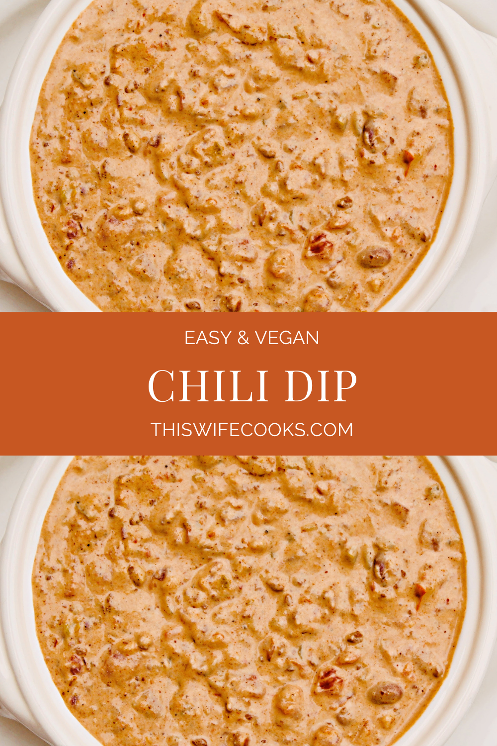 Chili Dip ~ Need a quick and easy game day or movie night snack? This crowd-pleasing dip is ready to serve in 10 minutes or less! via @thiswifecooks