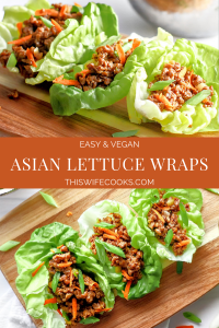 Asian Style Lettuce Wraps - Vegan Recipe - This Wife Cooks