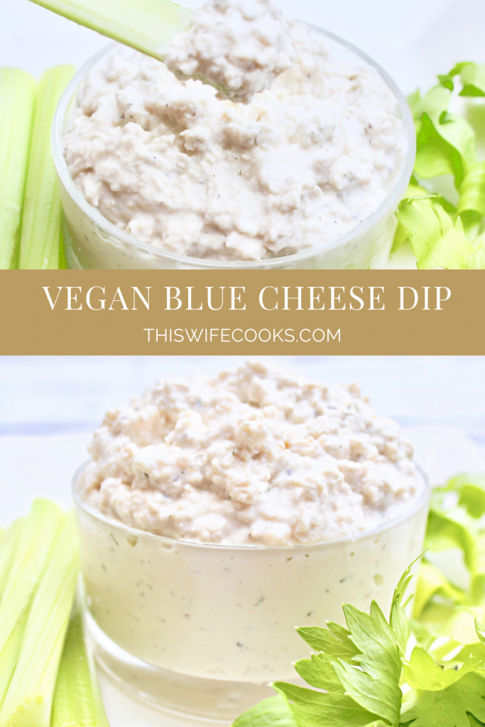 Vegan Blue Cheese Dip ~ 5 minutes and a handful of ingredients are all you need to whip up this tangy, dairy-free version of classic blue cheese dip.