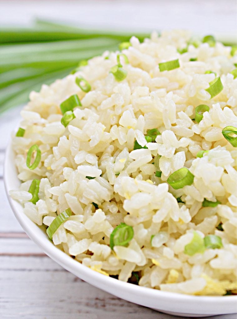 Scallion Rice ~ A light and mild-flavored white rice dish made with fresh green onions and lemon zest. Ready to serve in about 20 minutes.
