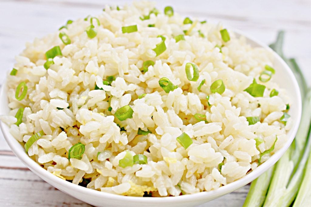 Green Onion Rice ~ A light and mild-flavored white rice dish made with fresh green onions and lemon zest. Ready to serve in about 20 minutes.