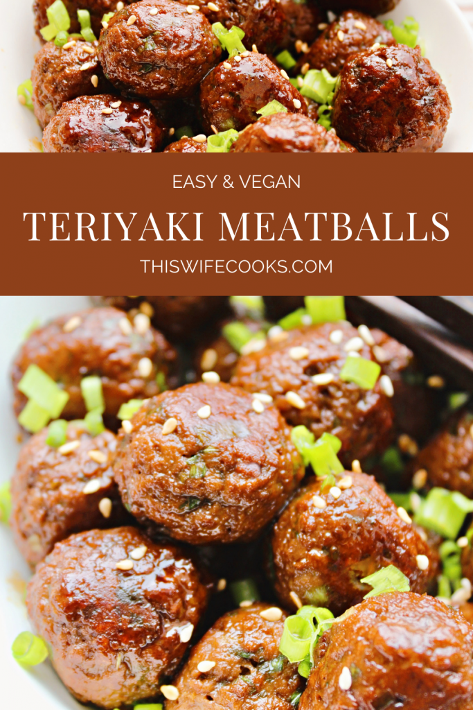 Vegan Teriyaki Meatballs ~ 5-ingredient plant-based meatballs in homemade teriyaki sauce. An easy main dish over rice or game day appetizer! 