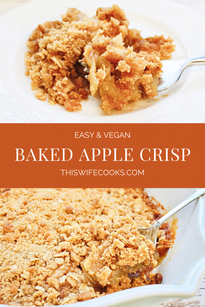This classic warm apple dessert, made with all plant-based ingredients, is simple to make and perfect for fall!