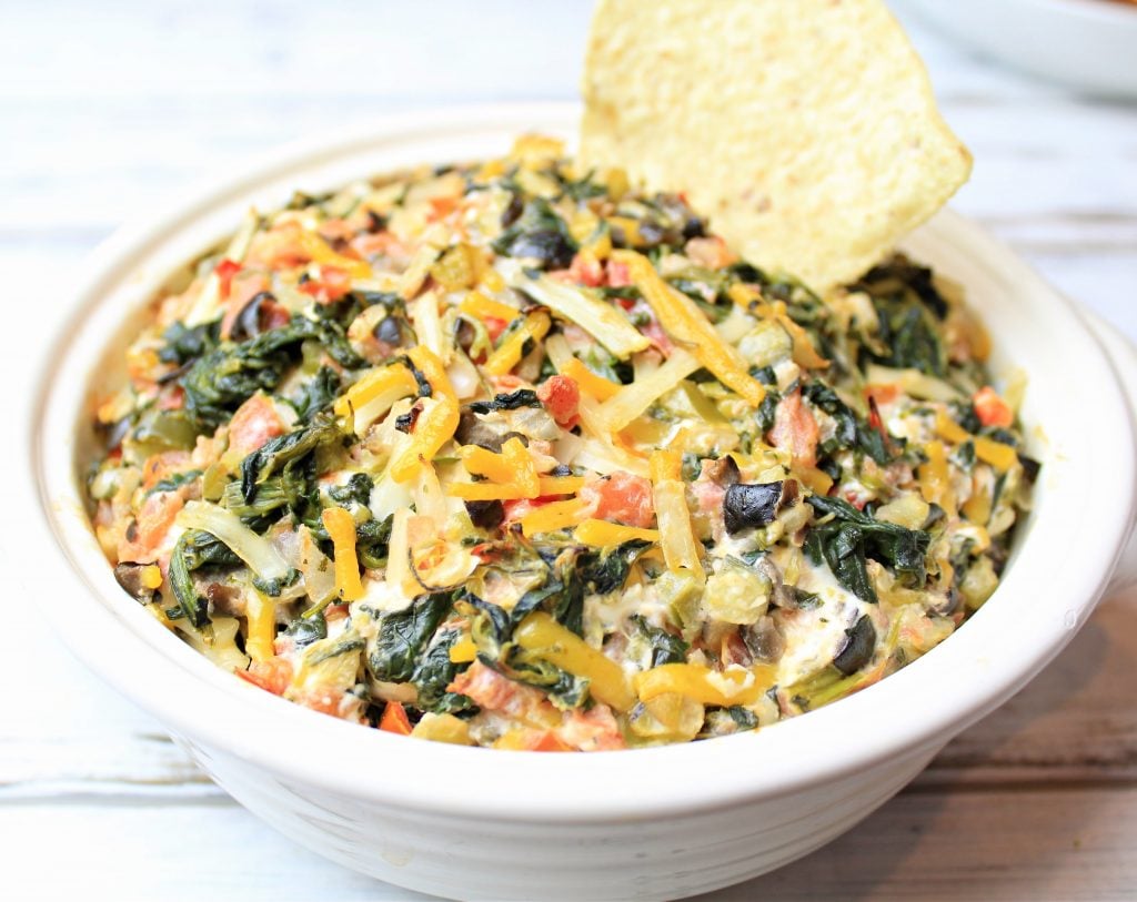 Tex-Mex Spinach Dip ~  This warm spinach dip is a kicked up version of the classic appetizer and party food!