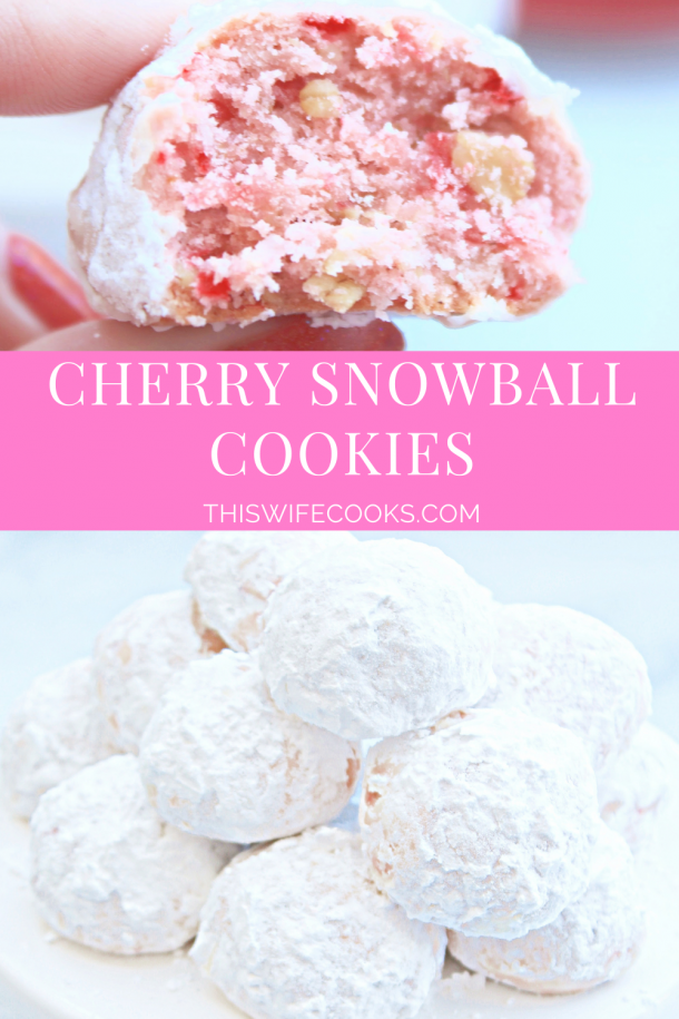 Vegan Cherry Snowball Cookies - This Wife Cooks™
