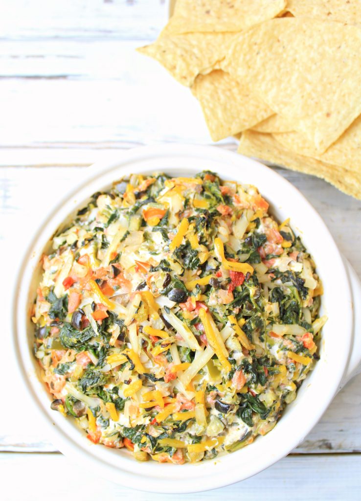 Tex-Mex Spinach Dip ~  This warm spinach dip is a kicked up version of the classic appetizer and party food!