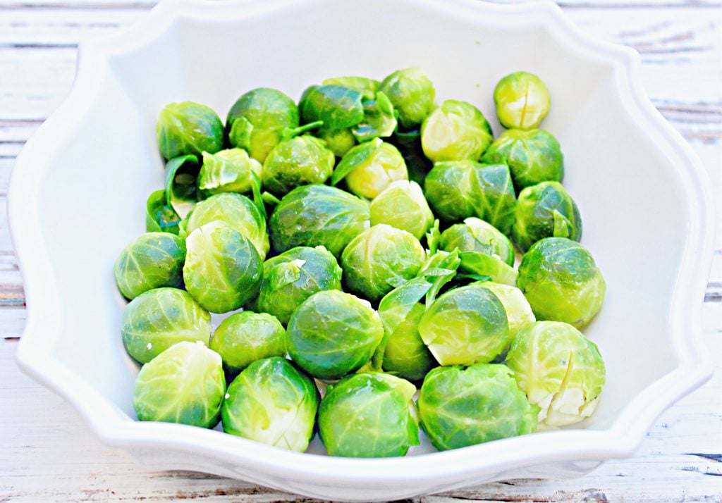 Brussels Sprouts with Toasted Bread Crumbs ~ Perfect for holiday dinners! This easy and delicious side is ready to serve in about 20 minutes!