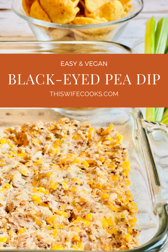 Baked Black-Eyed Pea Dip ~A quick and easy Southern-style dip! Six simple ingredients and ready 30 minutes!