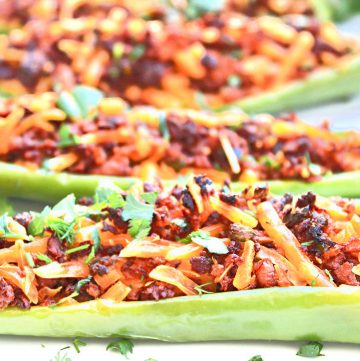 Stuffed Anaheim Peppers are easy to prep ahead and perfect for Cinco de Mayo or anytime you get a craving for Tex-Mex at home!