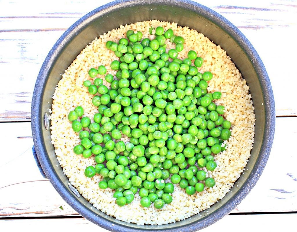 Couscous and Peas ~ This straightforward pasta side dish is practically effortless to make. Ready in 10 minutes or less!